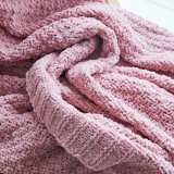 Solid Crochet Knit Blankets