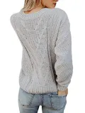 Casual Round Neck Solid Color Sweater