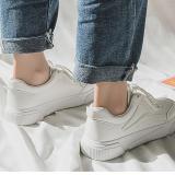 Contracted Style Lace-Up Pure Color Flat Sneakers