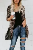 Long And Medium Leopard Loose Cardigan