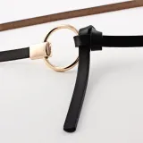 Women Casual Plain Split Leather Belt