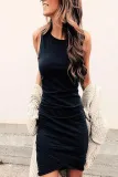 Crew Neck  Plain  Sleeveless Bodycon Dresses