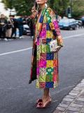 Stylish Vintage Square Printed Coat
