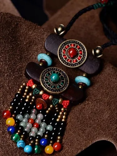 Original Geometry AgateTassel Necklace