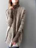 Casual Color-block Knitted Shift Sweater