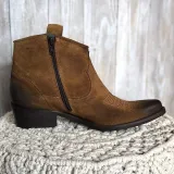 Womens Boots Vintage Slip-On Pu Chunky Heel Ankle Boots