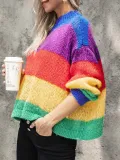Multicolor Sweet Knitted Ombre/tie-Dye Sweater