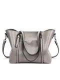 Women Oil Leather Tote Casual Front Pockets Crossbody Bags Handbags