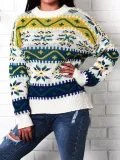 Snowflake Christmas Casual Long Sleeve Sweater