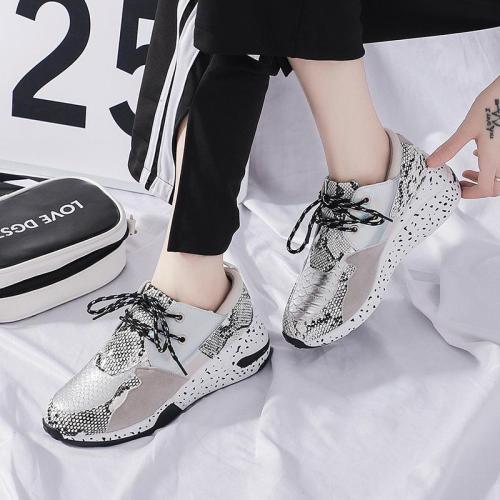 Snake-Print Bright Casual Old Shoes