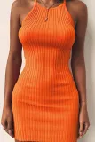 Fashion Sexy Sling Knitted Sweater Mini Bodycon Dress