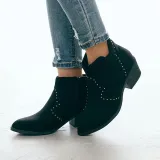 Chunky Heel Closed Toe Women Boots