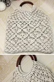 Women's Summer Beach Cotton Rope Woven Tote Bag