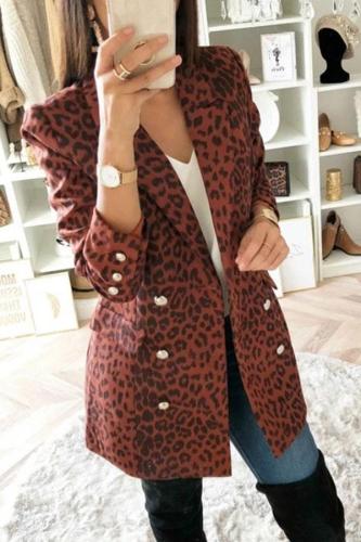 Sexy Leopard Long-Sleeved Casual Coat