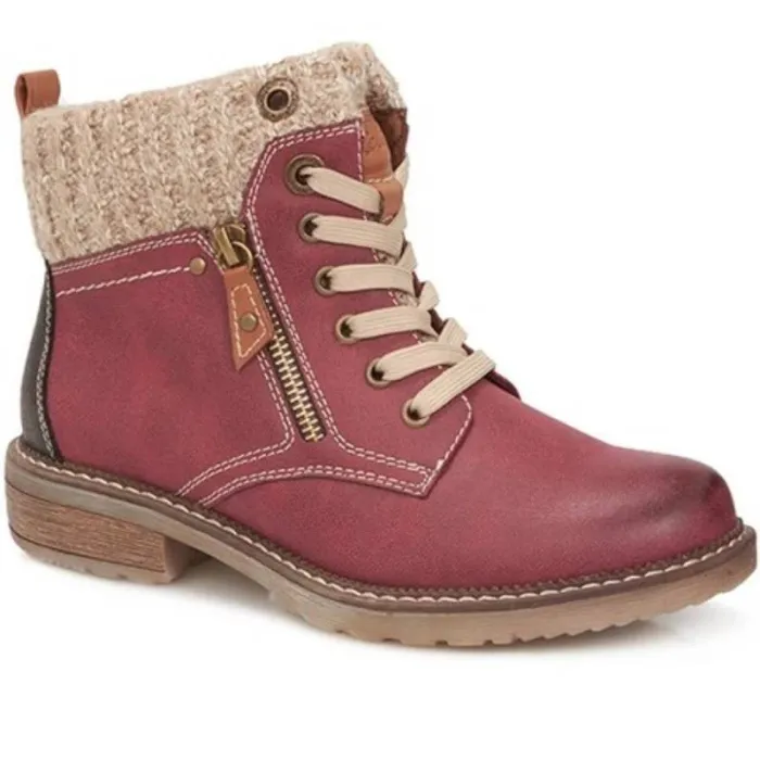 Women Casual Knitted Cuff Ankle Warm Boots