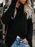 Fashion Round Neck Split Sweater