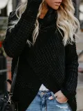 Fashion Round Neck Split Sweater