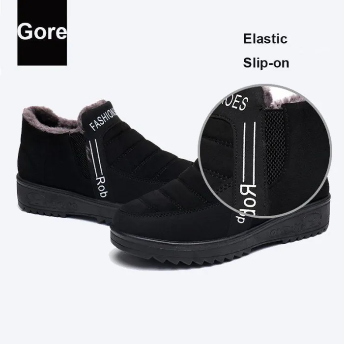 Fleece-lined Gore Snow Boots Women Slip-On Ankle Shoes