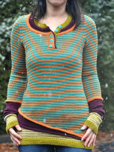 Green Crew Neck Wool Blend Long Sleeve Sweaters