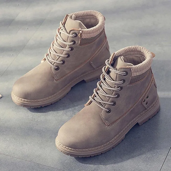 Women Autumn Winter Fur Ankle Boots Waterproof Slip on Shoes Snow Boots