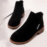 Green Slip-On Women's Suede Ankle Boots