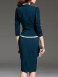 Scoop Neck  Colouring Bodycon Dress   Professional Dress