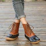 Date Pu Low Heel Boots