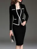 Scoop Neck  Colouring Bodycon Dress   Professional Dress