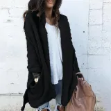 Fashion Splicing Long Fluffy Coat