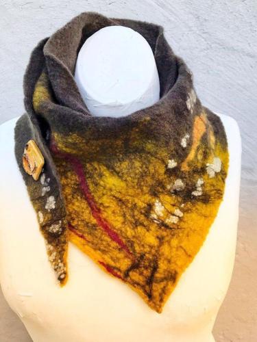 Yellow Ombre/tie-Dye Vintage Scarves & Shawls