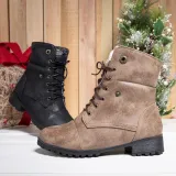 Women Warm Martin Booties Casual Comfort Plus Size Lace Up Shoes