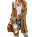 Casual Side Slit Soft Long Sleeve Midi Sweater Cardigan