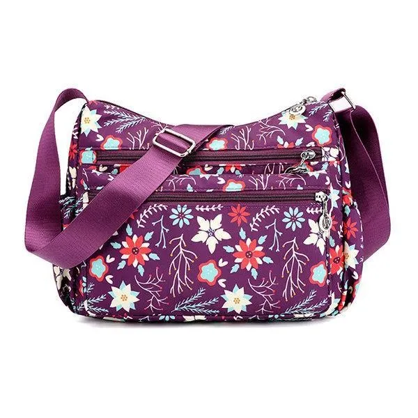 Women Flower Pattern Waterproof Lightweight Shoulder Bags Crossbody Bags