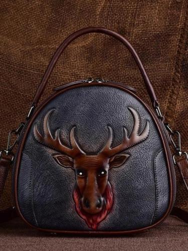 Leather vintage ethnic handbag