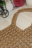 Women's Beach Cotton Rope Woven Tote Bag Handbag