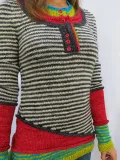 Color-Block Striped Long Sleeve Women's Sweaters