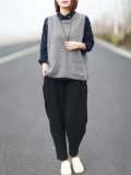 Coffee Casual Buttoned Tanks & Cami