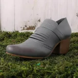 Women Vintage Ankle Boots Casual Chic Zipper Boots