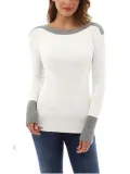 Casual Long Sleeve Patchwork Sweatershirt