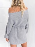 Solid Casual Sheath Off Shoulder Fall Dress