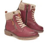 Women Casual Knitted Cuff Ankle Warm Boots