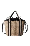 Women's Beach Pull Rope Woven Straw Sling Bag Handbag