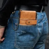 Men's Genuine Leather RFID Buckle Wallet