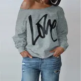 Fashion Letter Print Long Sleeve Sweater
