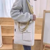 3 Colors With-pockets Canvas Handbag