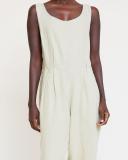U-Neck Waist Pleated Jumpsuit