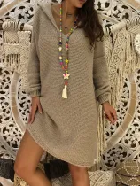 Long Sleeve Hoodie Knitted Acrylic Casual Sweaters