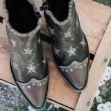Women Vintage Star Western Ankle Boot