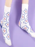 Statement Floral Breathable Cotton Casual Socks