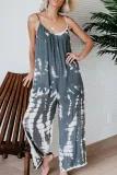 Spaghetti Strap  Backless  Printed  Sleeveless Jumpsuit